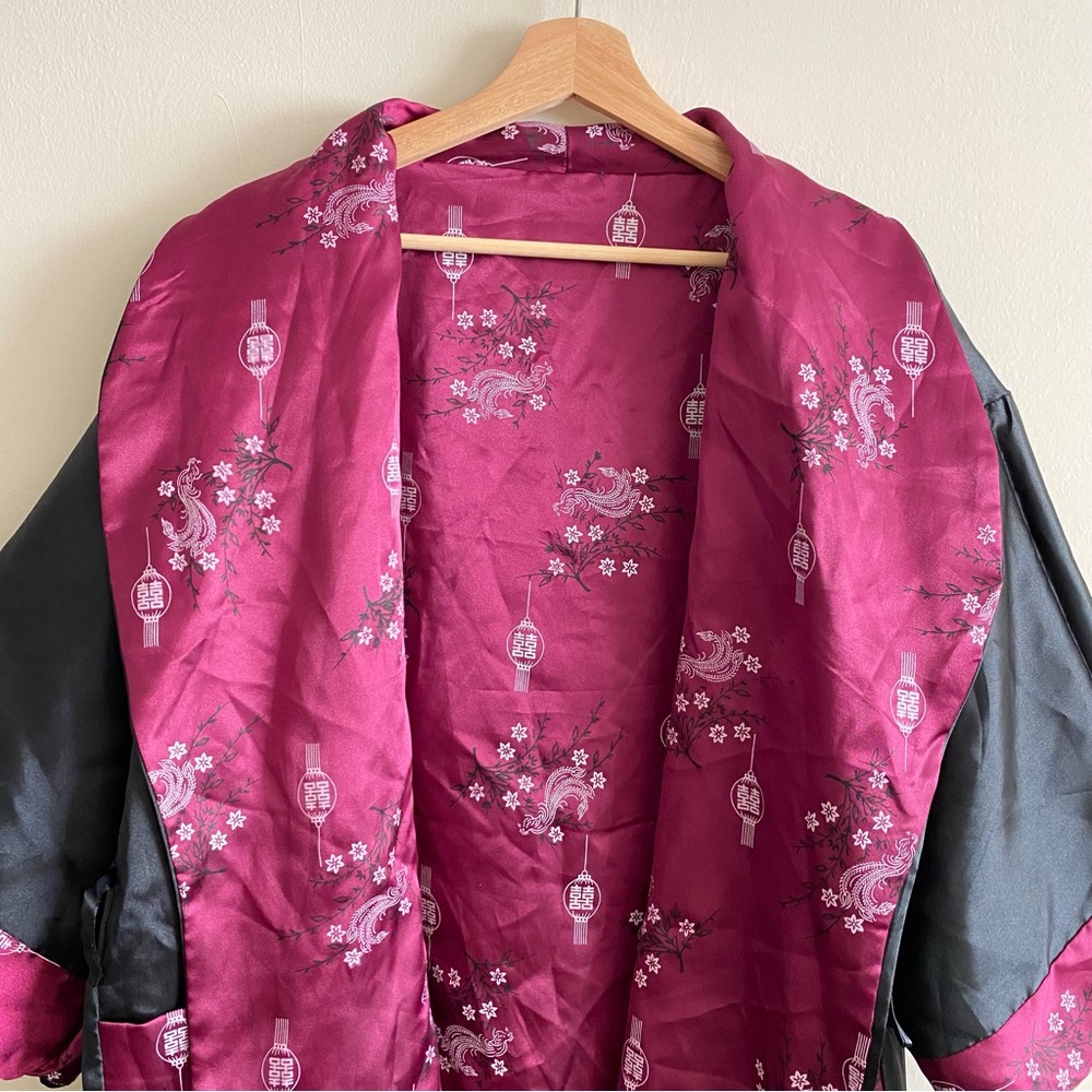 VINTAGE Japanese Silk Dragon Embroidered Kimono - L - Picture 4 of 16
